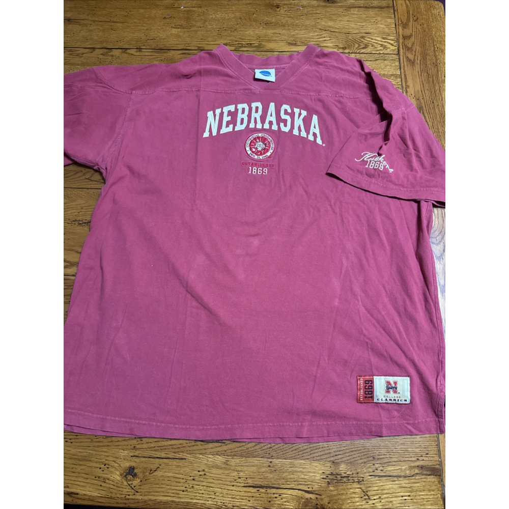 Vintage Nebraska Cornhuskers T Shirt Adult Size 2XLarge Red Football NCAA R31